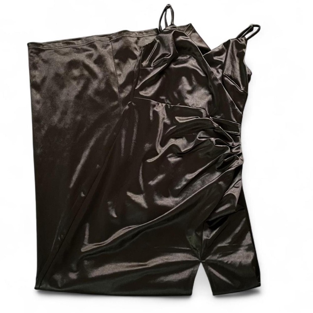 LuLu’s Black Satin Maxi Dress NWT